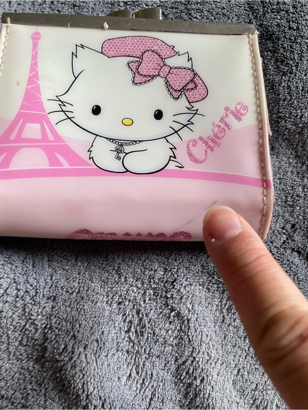 Hello Charmmy Kitty Sanrio 
Pink and White Girls' Coin Purse with Paris Motif - Picture 4 of 9